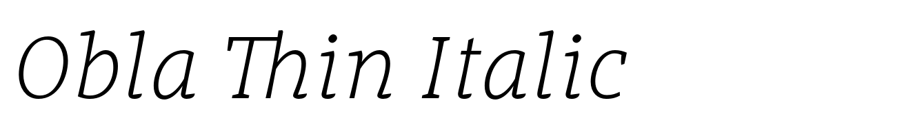 Obla Thin Italic